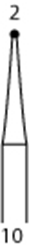 Picture of Tungsten Carbide Burs (FG) - Round (2) - (5/pack)  C1S.010FG