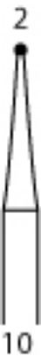 Picture of Tungsten Carbide Burs (FG) - Round (2) - (5/pack)  C1S.010FG