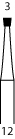 Picture of Tungsten Carbide Burs (FG) - Inverted Cone - Size 3 (6/pack) C2.012FG