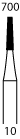 Picture of Tungsten Carbide Burs (FG) - Taper Fissure Cross Cut - Size 700 (6/pack) C33.010FG