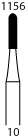 Picture of Tungsten Carbide Burs (FG) - Dome Fissure Cross Cut - Size 1156 (6/pack) C31R.010FG