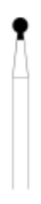 Picture of Round with Collar HP Diamond Bur -  Length 44ml Pack of 3 burs