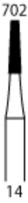 Picture of Steel Burs (HP)  -  Taper Fissure  -  Size 702  (6/pack) For Straight Handpiece (micro motor)