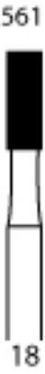 Picture of Tungsten Carbide Burs (RA)  -  Flat Fissure Cross Cut  -  Size 561  (6/pack)