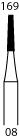 Picture of Tungsten Carbide Burs (RA)  -  Taper Fissure Plain Cut  -  Size 169  (6/pack)