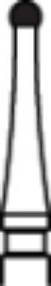 Picture of 12 Bladed TUNGSTEN CARBIDE Finishing Burs  -  Round (001)  - Size 010  (5/pack)