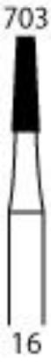Picture of Steel Burs (RA)  -  Taper Fissure  -  Size 703  (6/pack)