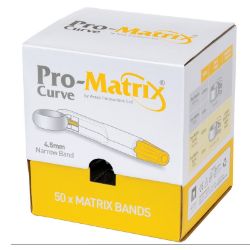 Pro-Matrix Curve Disposable Retainer with Band - Curved Narrow 4.5mm - Yellow (50/pack)