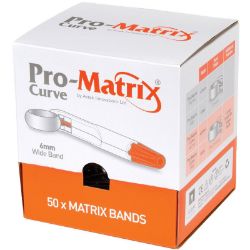 Pro-Matrix Curve Disposable Retainer with Band - Curved Wide 6mm - Orange (50/pack)