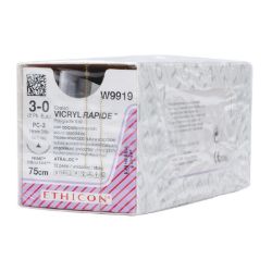 Picture of Vicryl Rapide Suture Undyed,  3/0,  75cm,  3/9 Circle, Prime Conventional Cutting 16mm  [12 / Box]