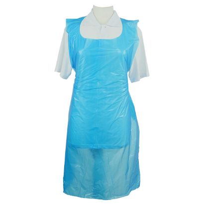 Picture of Heavy Duty Flat Pack Polythene Aprons - Blue (100)