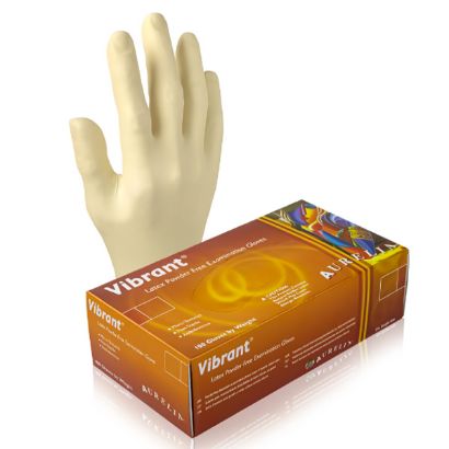Picture of Aurelia Vibrant LATEX Examination Gloves / PF / Large (100)