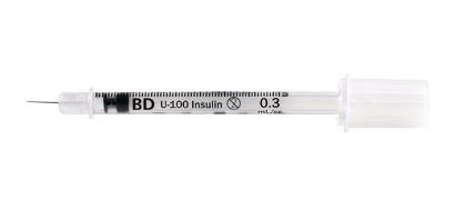 Picture of Insulin Syringe Microfine 0.3ml 30G x 8mm (Pack 100)